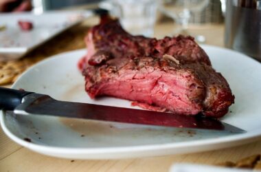 raw meat on white plate