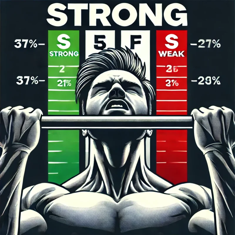 DALL·E 2025 02 03 00.09.42 A muscular man performing a pull up on a bar showing intense effort on his face. The bar is above his chin and he is gripping it correctly. The back