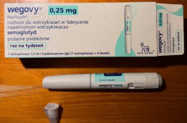 Lek Wegovy w opakowaniu i strzykawce