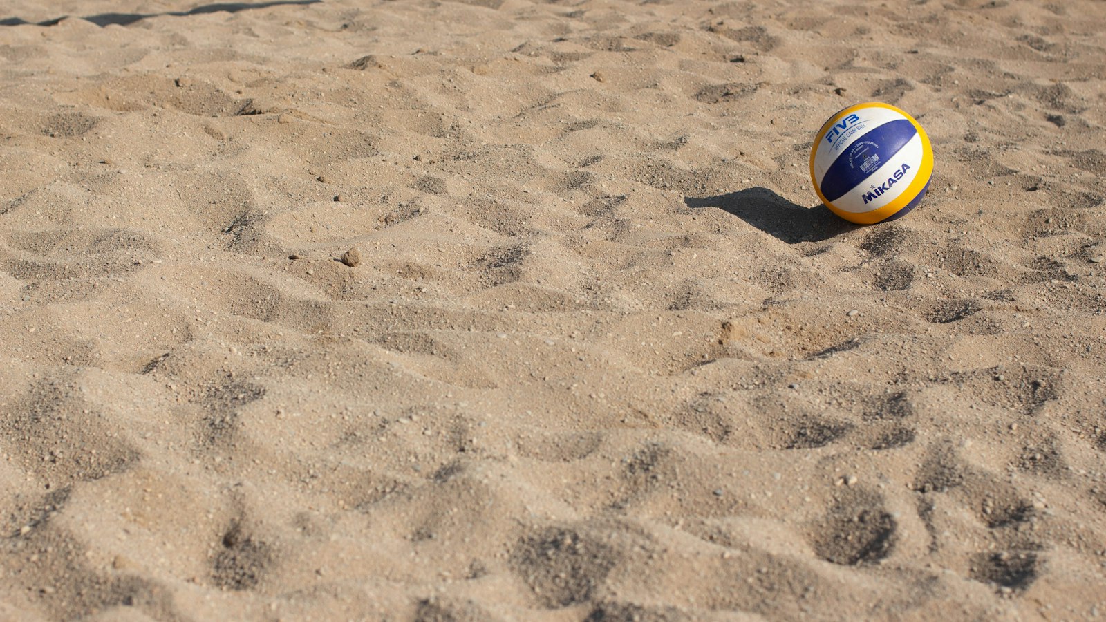 Grupa osób grająca w siatkówkę plażową na piasku w słoneczny dzień